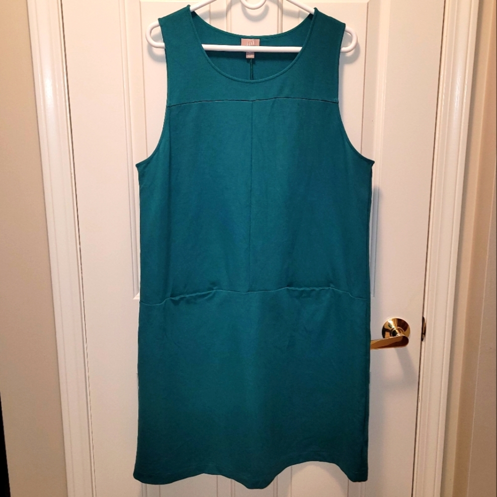 J. Jill Teal Knit Sleeveless Jumper Dress XL